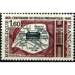 (1168) Francia. 1966. 1,60 Francs. Cent. du Reseau Pneumatique (Nuevo)