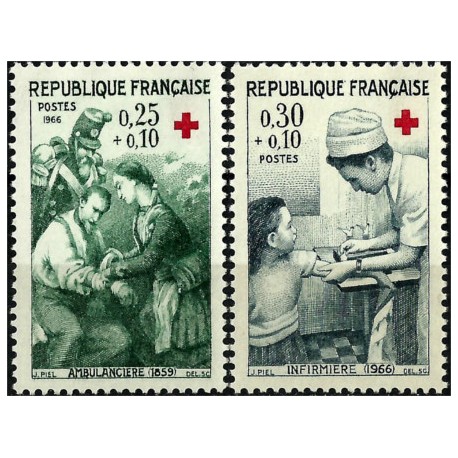 (B402-B403) Francia. 1966. Serie Completa. Cruz Roja (Nuevo)