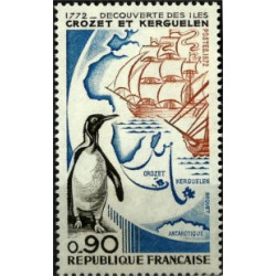 (1331) Francia. 1972. 0,90 Francs. Islas Crozet et Kerguelen (Nuevo)