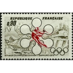 (1332) Francia. 1972. 0,90 Francs. Sapporo (Nuevo)