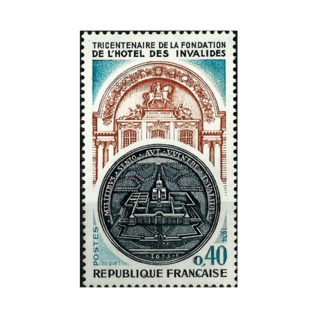 (1414) Francia. 1974. 0,40 Francs. Tricentenaire de la fondation de l'hotel des invalides (Nuevo)