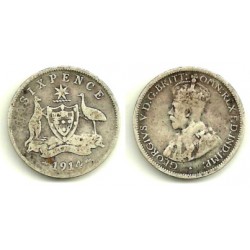 (25) Australia. 1914. 6 Pence (BC) (Plata)