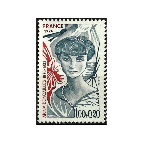 (B495) Francia. 1976. 1,00 + 0,20 Francs. Anna de Noailles (Nuevo)