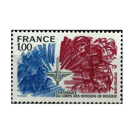 (1492) Francia. 1976. 1,00 Franc. Cent. du corps des officiers de reserve (Nuevo)