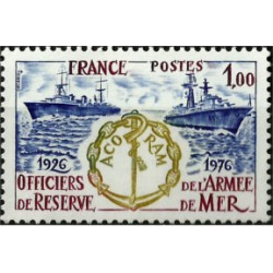 (1475) Francia. 1976. 1,00 Franc. Oficiales de Reserva Armada Maritima (Nuevo)