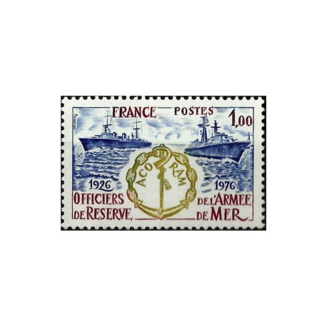 (1475) Francia. 1976. 1,00 Franc. Oficiales de Reserva Armada Maritima (Nuevo)