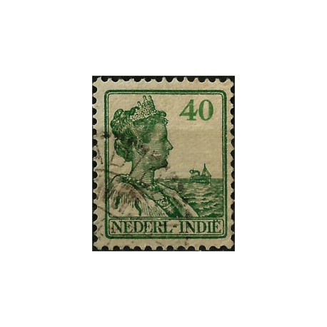 (130) Indias Holandesas. 1912-40. 40 Cents. Wilhelmina (Usado)