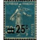 (227) Francia. 1926-27. 25 Centimes. Sobrecarga (Usado)