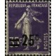 (228) Francia. 1926-27. 25 Centimes. Sobrecarga (Usado)