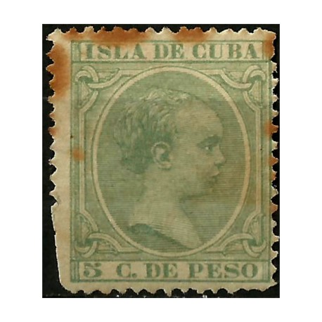 (145) Cuba Colonial. 1891. 5 C. de Peso (Usado)