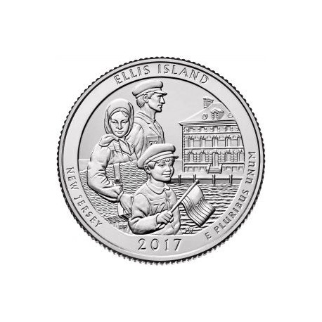 Estados Unidos de América. 2017(S). Quarter Dollar (SC) Ellis Island