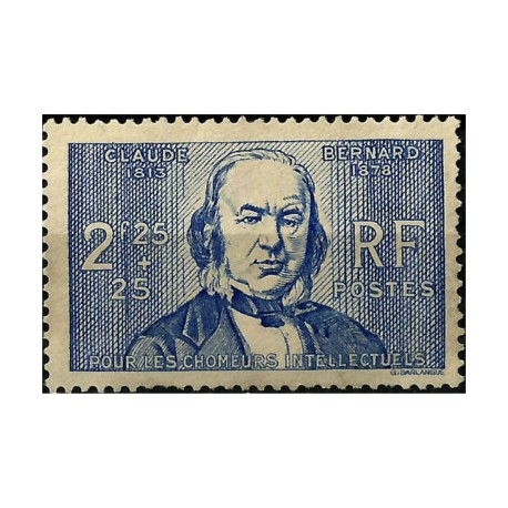 (B89) Francia. 1939-40. 2,25 + 0,25 Francs. Claude Bernard (Usado)