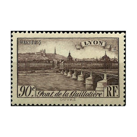 (395) Francia. 1939. 90 Centimes. Pont de la Guillotière, Lyon (Nuevo)