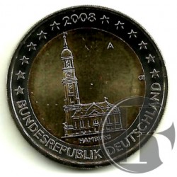 Alemania. 2008(A). 2 Euro (SC) Hamburg