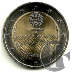 Portugal. 2008. 2 Euro (SC) Derechos Humanos