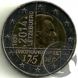 Luxemburgo. 2014. 2 Euro (SC) 175 Aniv. Independencia