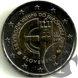 Eslovaquia. 2014. 2 Euro (SC) 10 Aniv. adhesión a la Unión Europea