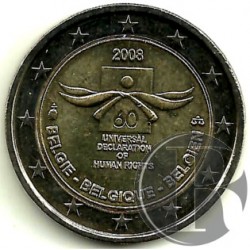 Belgica. 2008. 2 Euro (SC) Derechos Humanos