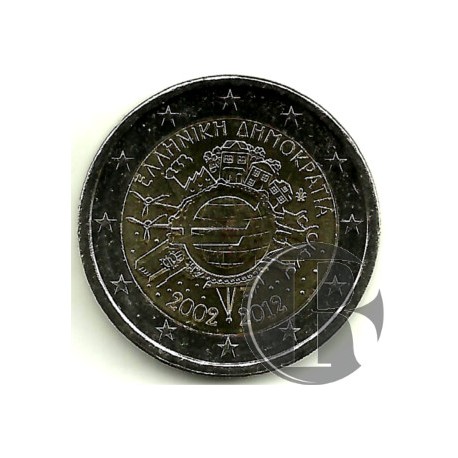 Grecia. 2012. 2 Euro (SC) X Aniversario del Euro