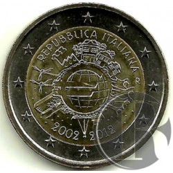 Italia. 2012. 2 Euro (SC) X Aniversario del Euro