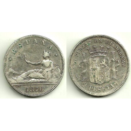 1870*(18-74) 2 Pesetas (BC)