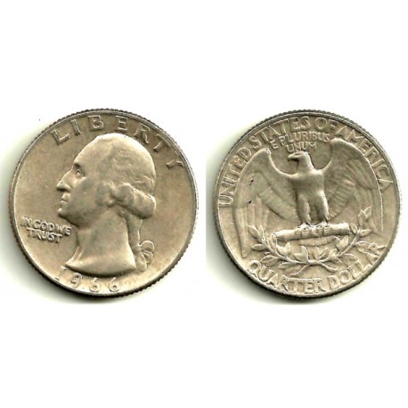 (164a) Estados Unidos de América. 1966. Quarter Dollar (BC)