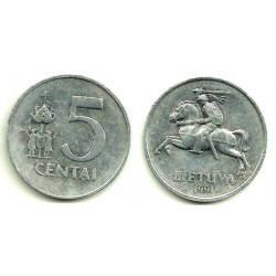 (87) Lituania. 1991. 5 Centai (MBC+)