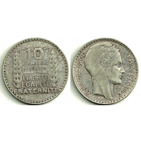 (878) Francia. 1931. 10 Francs (MBC) (Plata)