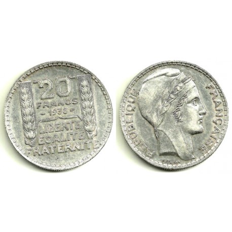 (879) Francia. 1938. 20 Francs (EBC) (Plata)