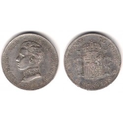 Alfonso XIII. 1905*(19-05). 2 Pesetas (EBC+) (Plata) Ceca de Madrid SM-V