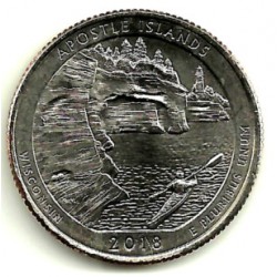 Estados Unidos de América. 2018(S). Quarter Dollar (SC) Apostle Islands