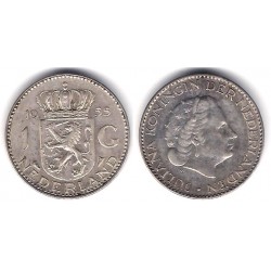 (184) Paises Bajos. 1955. 1 Gulden (MBC) (Plata)