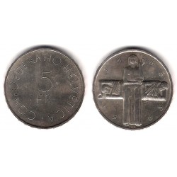 (51) Suiza. 1963(B). 5 Francs (EBC+) (Plata)