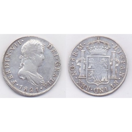 Fernando VII. 1821. 8 Reales (MBC) (Plata) Ceca de Guatemala RM