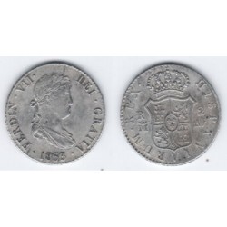 Fernando VII. 1833. 2 Reales (MBC) (Plata) Ceca de Madrid AJ