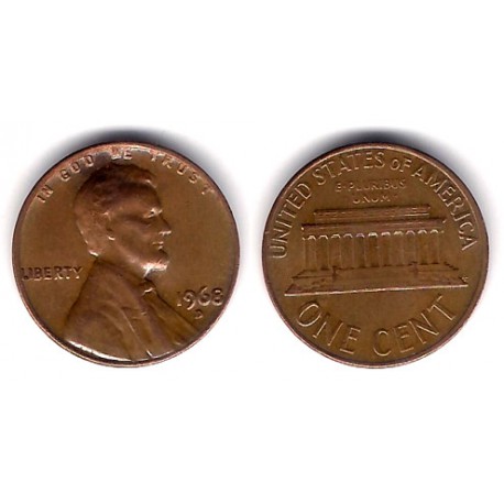 (201) Estados Unidos de América. 1968(D). 1 Cent (BC+)