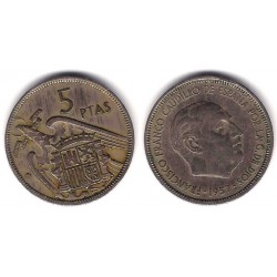 Estado Español. 1957*(65). 5 Pesetas (BC+)