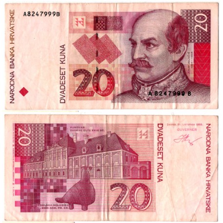 (30a) Croacia. 1993. 20 Kuna (MBC+)