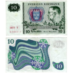 (52d) Suecia. 1977. 10 Kronor (MBC+)