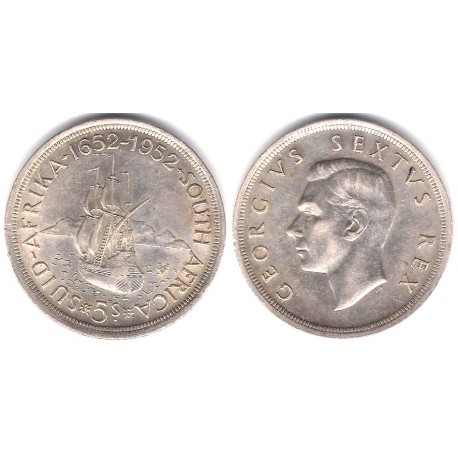 (41) Sudáfrica. 1952. 5 Shillings (EBC) (Plata)