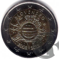 Eslovaquia. 2012. 2 Euro (SC) X Aniversario del Euro