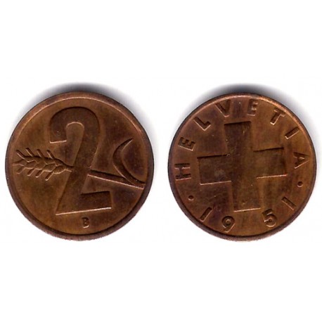 (47) Suiza. 1951(B). 2 Rappen (EBC)