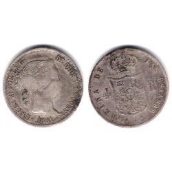 Isabel II. 1861. 4 Reales (BC+) (Plata) Ceca de Barcelona