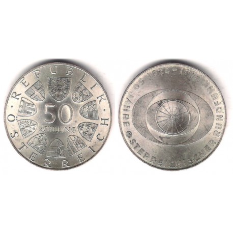 (2922) Austria. 1974. 50 Schilling (SC-) (Plata)