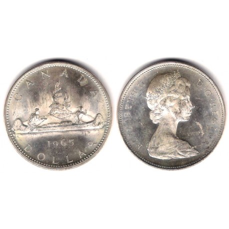 (54) Canadá. 1965. 1 Dollar (EBC) (Plata)