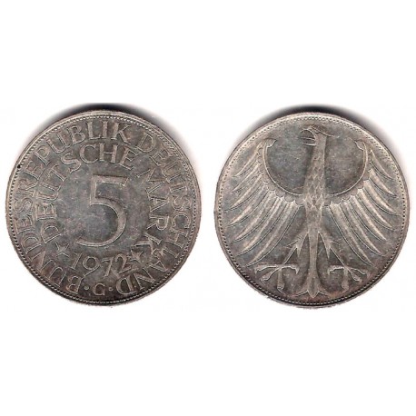 (112.1) Alemania. 1972(G). 5 Mark (MBC) (Plata)