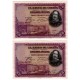 España. 1928. 50 Pesetas (x2) (EBC) Serie D. Pareja