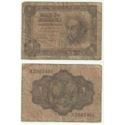 [1951] Billete de 1 Peseta (RC). Serie N. Roturas varias.