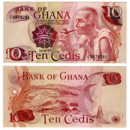 (16f) Ghana. 1978. 10 Cedis (SC)