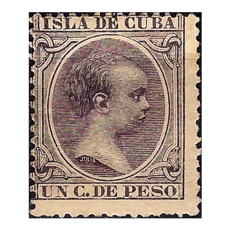 (135) Cuba Colonial 1896. 1 Centavo de Peso (Nuevo, sin goma)